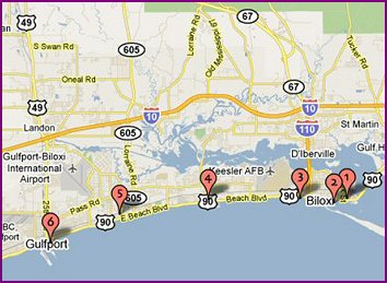 map of biloxi attractions