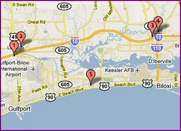 map of shopping near biloxi ms